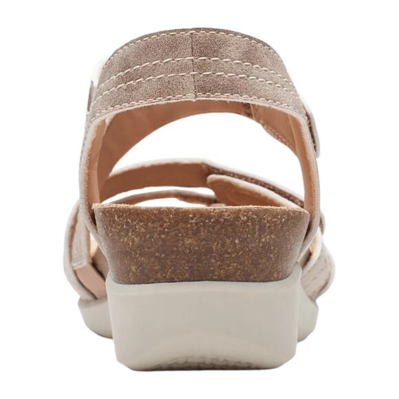 Clarks Women's Calenne Clara Leather Strappy Wedge Sandals Bronze Size 10 - Picture 3 of 5